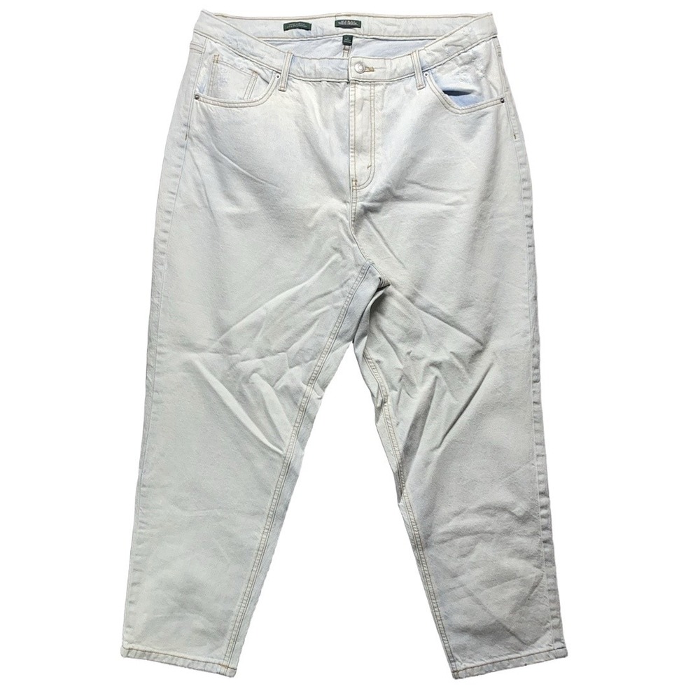 Wild Fable Jeans Womens 17 Light Blue High-Rise Tapered‎ Distressed Denim